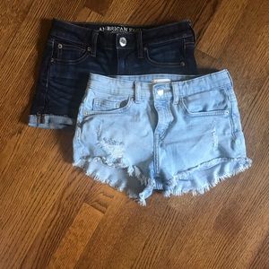 2 pairs jean shorts
